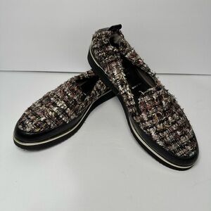 Ron White made Italy Black, Brown, Pink Women’s Tweed Loafers size 5.5